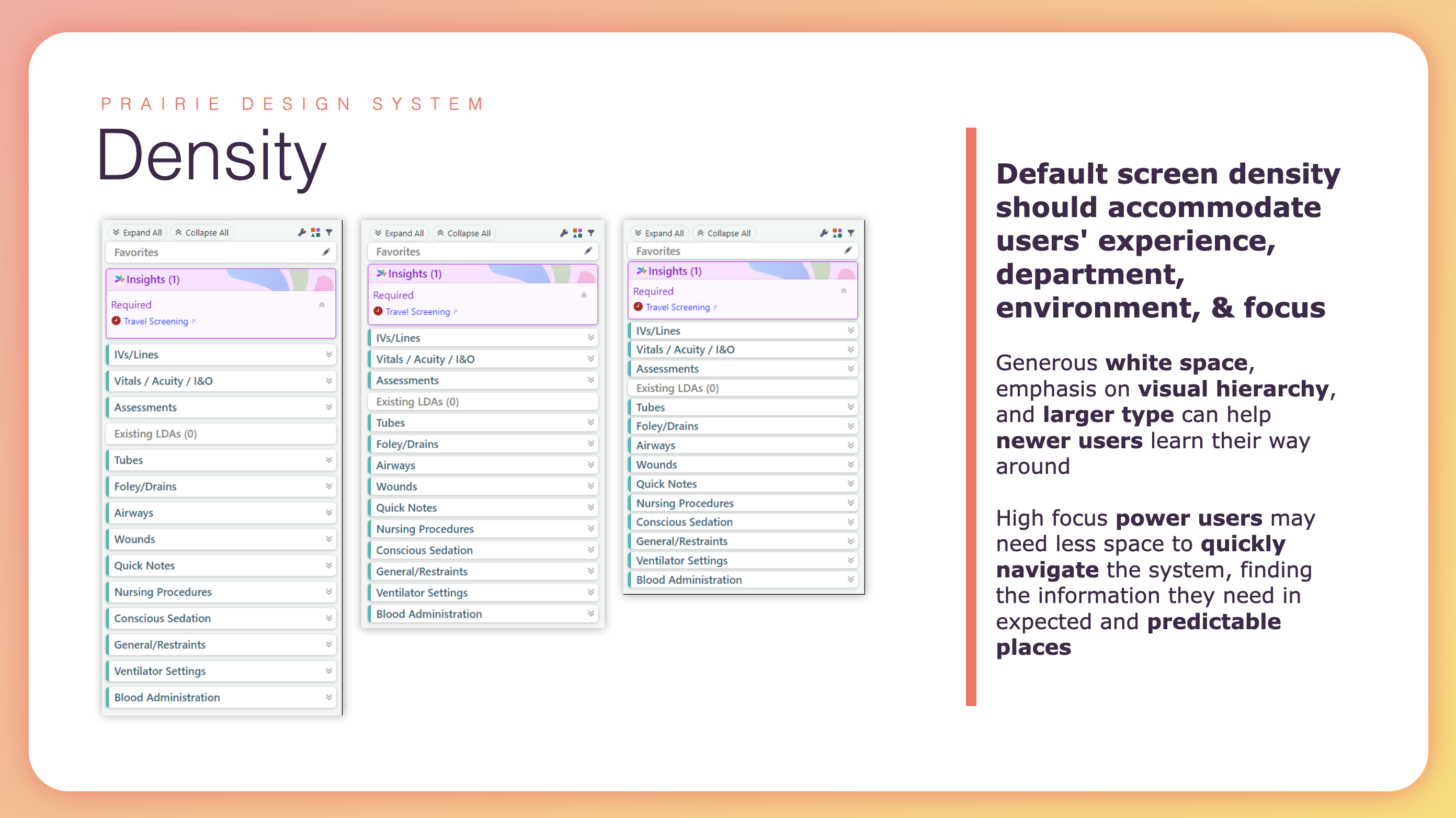 A slide from a presentation about the Epic design system discussing one of its core principles.
